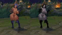 1girls abdomera female league_of_legends ninfrock rule_63 screenshot warwick