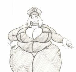 bbw belly_overhang big_belly big_breasts bodysuit camie_utsushimi cap collar cuff_links cuffed_wrists exposed_cleavage fat fat_folds flabby_arms flabby_legs hand_on_hip hat long_hair mizz-britt my_hero_academia obese obese_female obese_human overweight overweight_female overweight_human sketch ssbbw thick_thighs unzipped_bodysuit wide_hips zipper zipper_down