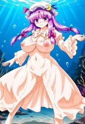 1girls ai_generated aixpist civitai female huge_breasts jbxpist nipples nude nude_female patchouli_knowledge pussy sexy skin-clothing_tf solo touhou uncensored underwater what