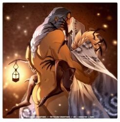 ambiguous_penetration antennae antennae_(anatomy) hidden_face human_male insect_girl lantern male male_penetrating_female monster_girl moth_girl somanyfangs stand_and_carry_position standing standing_sex wings