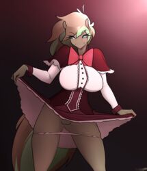 anthro clothed clothing da3rd equine female looking_at_viewer mammal panties panties_down pussy smile solo standing underwear wide_hips