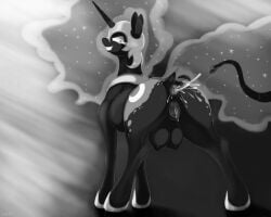 animal_genitalia anus armor ass big_breasts bodily_fluids breasts cum cum_in_ass cum_inside cutie_mark digital_media_(artwork) equid equine equine_anus female female/female feral friendship_is_magic genital_fluids genitals hasbro headgear helmet hi_res horn horse index_3 looking_at_viewer mammal my_little_pony mythological_creature mythological_equine mythology nightmare_moon_(mlp) nipples nude pony puffy_anus pussy simple_background smile solo tail teats tentacle vaginal_penetration