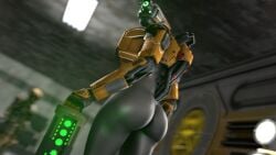 ambiguous_gender ass_focus back_view big_ass pyro_enthusiast robot