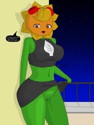 alone flora_fauna girl green_skin hero heroine inviting_to_sex night no_panties plant plant_girl plant_humanoid plants_vs_zombies plants_vs_zombies:_heroes popcap_games pussy pvz pvz_heroes slendyeevee solar_flare_(pvz) sunflower sunflower_(pvz) vagina