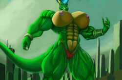 breasts dragon female growth hi_res hyper invalid_tag lusty macro macro_female muscular mythological_creature mythological_scalie mythology nude pirate reptilia scalie solo whitedragon1204 wide_hips