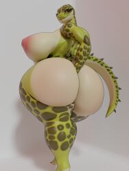 3d_(artwork) anthro ass big_breasts big_butt breasts digital_media_(artwork) female hi_res huge_breasts huge_butt huge_thighs hyper looking_at_viewer nipples nude raguda reptile scalie simple_background smile solo thick_thighs wide_hips