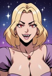 1girls ai_generated big_breasts big_breasts blonde_hair breasts breasts busty busty_female creature_commandos dc_comics female female female_focus female_only huge_boobs huge_breasts ilana_rostovic large_boobs large_breasts lips lipstick night night_background night_sky night_time open_mouth pointy_teeth red_eyes short_hair smile solo solo_female solo_focus vampire vampire_fangs vampire_girl vampire_teeth zupern0va_(manipper)