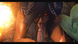 akilandi demon_girl dick_sucking male male/female red_eyes skyrim succubus video_games