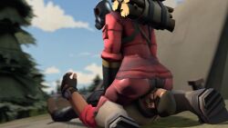 ass booty domination facesitting gas_mask pyro_(team_fortress_2) pyro_enthusiast rule_63 sniper_(team_fortress_2)
