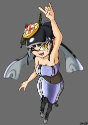1girls alternate_costume artist_name black_pantyhose breasts callie_(splatoon) callie_(summer_nights) cleavage covered_navel female ghostlyshroom hair_ornament inkling inkling_girl mole mole_under_eye nintendo official_alternate_costume one_arm_up one_eye_closed open_mouth pantyhose pointy_ears simple_background skirt solo splatfest splatoon splatoon_3 summer_nights_splatfest tentacle_hair two_tone_hair wink winking_at_viewer