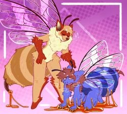 2025 absurd_res after_transformation antennae_(anatomy) antennae_grab crownedvictory food hi_res honey_(food) insect_wings tagme transformation wings