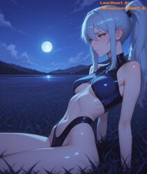 1girls ai_generated cute dota_2 field fit haart_ai luna_(dota) white_hair