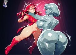 ai_generated ass avengers bubble_butt censura_chan dat_ass diamond diamond_form emma_frost emma_frost_(marvel_rivals) grabbing_neck holding_neck huge_ass marvel marvel_comics marvel_rivals pussy scarlet_witch scarlet_witch_(marvel_rivals) shaved_pussy vagina wide_hips x-men