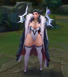 1girls abdomera chosen_of_the_wolf_series chosen_of_the_wolf_swain_prestige_edition corset curvaceous female jericho_swain league_of_legends prestige_skin rule_63 screenshot