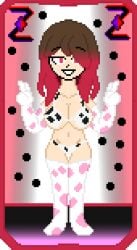 bete_noire betty_noire big_breasts black_bra black_panties bra brown_hair cowgirl_outfit glitchtale panties pink_thighhighs pixel pixel_(artwork) pixel_art red_eyes thighhighs transparent_background white_bra white_panties white_thighhighs z!betty zixy