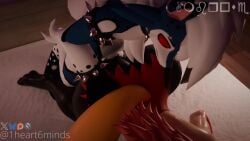 1heart6minds animated anthro anthro_on_anthro big_breasts breasts canid canine delphox duo fan_character female generation_5_pokemon generation_6_pokemon hi_res male male/female mammal nintendo pokemon pokemon_(species) sex tagme video video zaraya zoroark