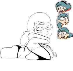1girls aged_up ass big_breasts bikini blush bra breasts cleavage clothed clothing female hilda_(hilda) hilda_(series) mouth netflix smeet_(artist)
