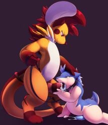 2017 anthro anthro_on_anthro anthro_penetrated anthro_penetrating anthro_penetrating_anthro big_dom_small_sub blue_body blue_eyes blue_fur bodily_fluids collar collar_only cum cum_in_mouth cum_inside cum_on_penis dominant drinking drinking_cum duo ejaculation erection fellatio fur generation_1_pokemon generation_2_pokemon genital_fluids genitals hand_on_head hands-free hi_res holding_leash holding_object leash looking_down male male/male mammal multicolored_body multicolored_fur nintendo nude oral oral_orgasm oral_penetration orgasm penetration penile penis penis_in_mouth pokemon pokemon_(species) quilava raichu red_eyes rodent roy_(raichu) roy_arashi sex simple_background size_difference sucking tail two_tone_body two_tone_fur yellow_body yellow_fur
