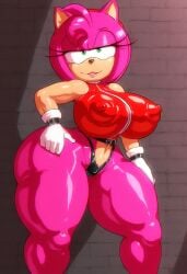 ai_generated amy_rose angelauxes angelauxes_(ai_generated) sonic_(series) sonic_the_hedgehog_(series)