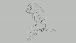 animated anthro ass black_and_grey black_and_white dildo dildo_sitting disney female grey_background half-closed_eyes judy_hopps lagomorph long_ears looking_at_viewer looking_back looking_pleasured mammal masturbation monochrome nude open_mouth penetration qrog rabbit rear_view sex_toy simple_background sketch solo toying_self zootopia