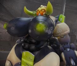 1girls 3d big_breasts blizzard_entertainment breasts female huge_breasts massive_breasts nipples orisa overwatch robot robot_girl solo vensaku