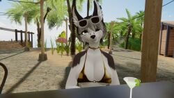 1girls 3d anthro ass beach big_breasts bikini biped breasts canid canine delilahgrey female female_only fur furry golden_week mammal ocean seaside solo standing swimsuit swimwear two-piece_swimsuit vr vr_media vrchat vrchat_avatar vrchat_model vrchatmedia wolf_girl wolf_humanoid
