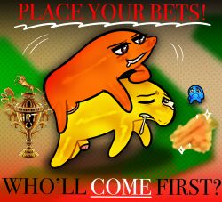 2futas anthro anthro_on_anthro anthro_penetrated carrot competition competitive_sex cyan_(horse_race_test) drooling futanari horse_race_test intersex jovial_merryment lightning_strikes_thrice penis precum_drip racing sparkles trans_woman transfem yuri