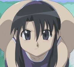 anime ass_expansion ass_out azumanga_daiou blue_swimsuit giant_ass huge_ass nyamo_minamo_kurosawa please_look_forward_to_it pool school_swimsuit screenshot screenshot_edit serious serious_face serious_look swimsuit teacher