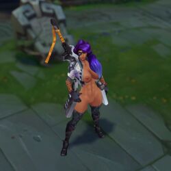 1girls abdomera female league_of_legends psyops_samira psyops_series samira_(league_of_legends) screenshot