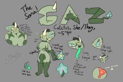 2025 anthro ass big_breasts big_butt big_penis blue_eyes bodily_fluids breasts clothing digital_media_(artwork) ear_piercing elemental_creature english_text featureless_breasts felid feline flora_fauna flower gaz_(gazaster) gazaster genitals green_body green_skin gynomorph hi_res horn huge_breasts humanoid_genitalia humanoid_penis intersex long_tongue looking_at_viewer mammal markings model_sheet multicolored_eyes nonbinary_(lore) nude open_mouth orange_clothing orange_panties orange_underwear panties pawpads penis piercing pink_eyes plant signature simple_background smile smug solo spikes spikes_(anatomy) star_(marking) tail text text_on_clothing text_on_panties text_on_underwear tongue two_tone_eyes underwear yellow_sclera