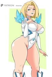 1girls blonde_female blonde_hair blue_lipstick blue_nails bob_cut caucasian caucasian_female emma_frost emma_frost_(marvel_rivals) female leotard marvel marvel_comics marvel_rivals momocka_art solo solo_female tagme