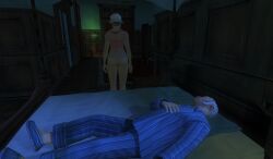 3d ass ass_focus bed bedroom beldingford'_s_mistress bottomless corset hitman hitman_contact_(2004) io-interactive maid maid_headdress mansion official_art screenshot sleeping video_games winston_beldingford