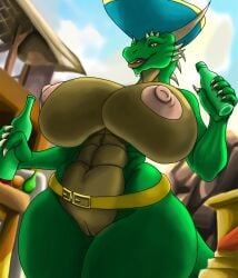 ass big_ass big_butt breasts dragon drank drinking drunk female genitals hi_res huge_ass huge_butt hyper hyper_butt invalid_tag macro macro_female mythological_creature mythological_scalie mythology nude overweight party pirate pussy scalie solo substance_intoxication vulva whitedragon1204 wide_hips