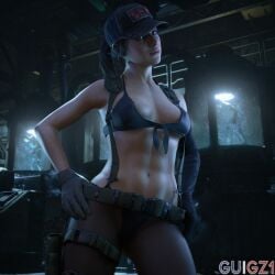 1girls 3d abigail_briarton big_breasts bikini_top breasts call_of_duty call_of_duty_black_ops_2 call_of_duty_zombies cosplay female female_only guigz1 hat large_filesize metal_gear metal_gear_solid metal_gear_solid_v ponytail quiet_(metal_gear)_(cosplay)