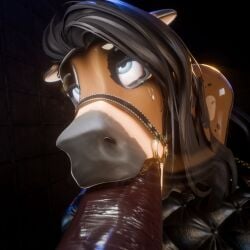 absurd_res animal_genitalia animal_penis anthro bodily_fluids bondage bound bridle chained chains clothing cross-eyed drake_coalcliff duo equid equine equine_genitalia equine_penis genitals harness hi_res horse latex latex_clothing latex_skinsuit leather looking_at_viewer looking_pleasured male male/male mammal oral oral_penetration padded penetration penis restraints skinsuit tears tears_of_pleasure the_golden_stallion tight_clothing