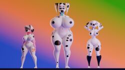 101_dalmatian_street 101_dalmatians anthro big_breasts breast_size_difference breasts canid canine canis da_vinci_(101_dalmatians) dalmatian delilah_(101_dalmatians) disney dolly_(101_dalmatians) domestic_dog female fharen group hi_res huge_breasts mammal size_difference small_waist trio wide_hips