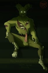 2018 absurd_res animatronic anthro balls erection five_nights_at_freddy's glowing glowing_eyes hi_res lagomorph looking_at_viewer machine male male_only mammal penis precum riley_morningstar robot signature solo springtrap springtrap_(fnaf) url vein veiny_penis video_games wolf_love