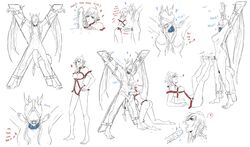 1futa 1girls ball_gag bondage bondage_hood breasts cock_ring collar cum dragon ensefoo erection female femdom footjob futa_on_female futanari futasub gag hood human intersex monochrome nude penis restrained ruby_rose rwby saint_andrew's_cross spread_eagle tail weiss_schnee wings