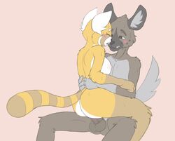 1boy 1girls aggressive_retsuko anthro ass blush breasts chubbypandabastard female furry haida hyena interspecies male mammal nude penis red_panda retsuko sex smooth_fur straight tail thick_thighs wide_hips