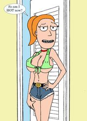 1girls breasts busty cleavage daisy_dukes female_only halter_top hourglass_figure large_breasts rick_and_morty sbb summer_smith voluptuous