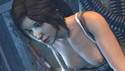 1girls 3d ak-47 animated bent_over dark-skinned_male dark_skin female from_behind gun interracial lara_croft lara_croft_(survivor) male moaning penis rape sound straight tomb_raider unidentifiedsfm video