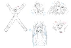 1futa 1girls bondage breasts completely_nude dragon ensefoo female femdom femsub futadom futanari intersex monochrome nipples nude restrained ruby_rose rwby saint_andrew's_cross spread_eagle weiss_schnee wings