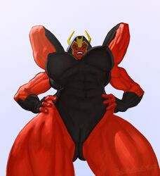 4_arms abs alien alien_girl ben_10 ben_10_omniverse big_breasts borisalien breasts cameltoe female hands_on_hips humanoid large_breasts leotard looking_at_viewer looking_down looma_red_wind multi_arm multi_eye multi_limb muscular muscular_female nipples perky_breasts pov princess red_skin skintight smile tetramand thick_thighs thighs