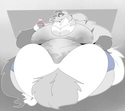 bbm big_breasts breasts busty_boy castdraws_(artist) cleavage fat female furry huge_breasts overweight ssbbm tagme thick_thighs wide_hips
