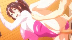 1boy 1girls 2022 20s against_wall animated animated ass bouncing_breasts breasts breasts_out brown_hair clothed_female_nude_male cousins doggy_style female female garden_~takamine-ke_no_nirinka~ hair_between_eyes incest large_breasts leotard nipples nude one_eye_closed penis pink_leotard ponytail sex sex_from_behind sidelocks standing standing_sex straight tagme takamine_sayuri thighs tomoya_(garden_~takamine-ke_no_nirinka~) vaginal_penetration