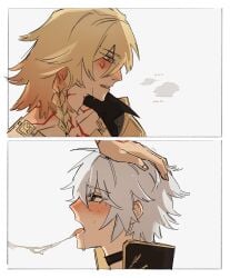 after_fellatio blowjob gay honkai:_star_rail implied_fellatio implied_oral mydei_(honkai:_star_rail) phainon_(honkai:_star_rail) yaoi
