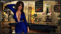 1girls 3d bare_shoulders becarra big_breasts blue_dress bracelet brown_eyes brown_hair busty cleavage curvy detailed_background dress english_text erect_nipple erect_nipples eyelashes female female_only front_view glasses hair_over_one_eyes hourglass_figure human indoors inside long_hair looking_at_viewer nipple_bulge pose posing sheena_nasri shiny shiny_skin smiling socks solo standing text voluptuous wide_hips