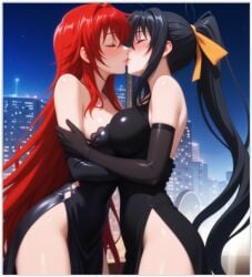 2girls ai_generated akeno_himejima girl_on_girl girlfriends high_school_dxd lesbian_couple lesbian_domination lesbian_focus lesbian_kiss lesbian_sex rias_gremory rias_x_akeno sapphic yuri yuri yuri