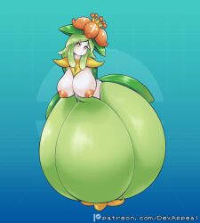 big_breasts bottomwear breasts breasts_out clothed dex_appeal elemental_creature elemental_humanoid female female_only flora_fauna flower flower_in_hair generation_5_pokemon green_body green_hair leaf leaf_clothing leaf_hair lilligant looking_at_viewer nintendo nipples partially_clothed petals plant plant_girl plant_hair plant_humanoid pokemon pokemon_(species) pokemorph pseudo_hair simple_background solo topless topless_female white_body