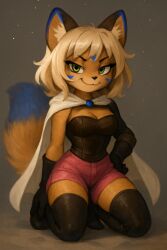 1girls ai_generated catgirl claire_(haalantarapids) furry kneeling looking_at_viewer pink_panties sexy smug